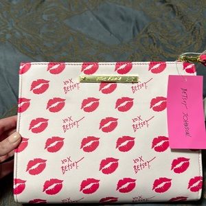 Brand New Betsey Johnson Pink Lip Clutch